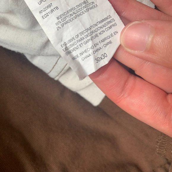 brown dickies 'denim' work pants with cool side pockets - Picture 4 of 5